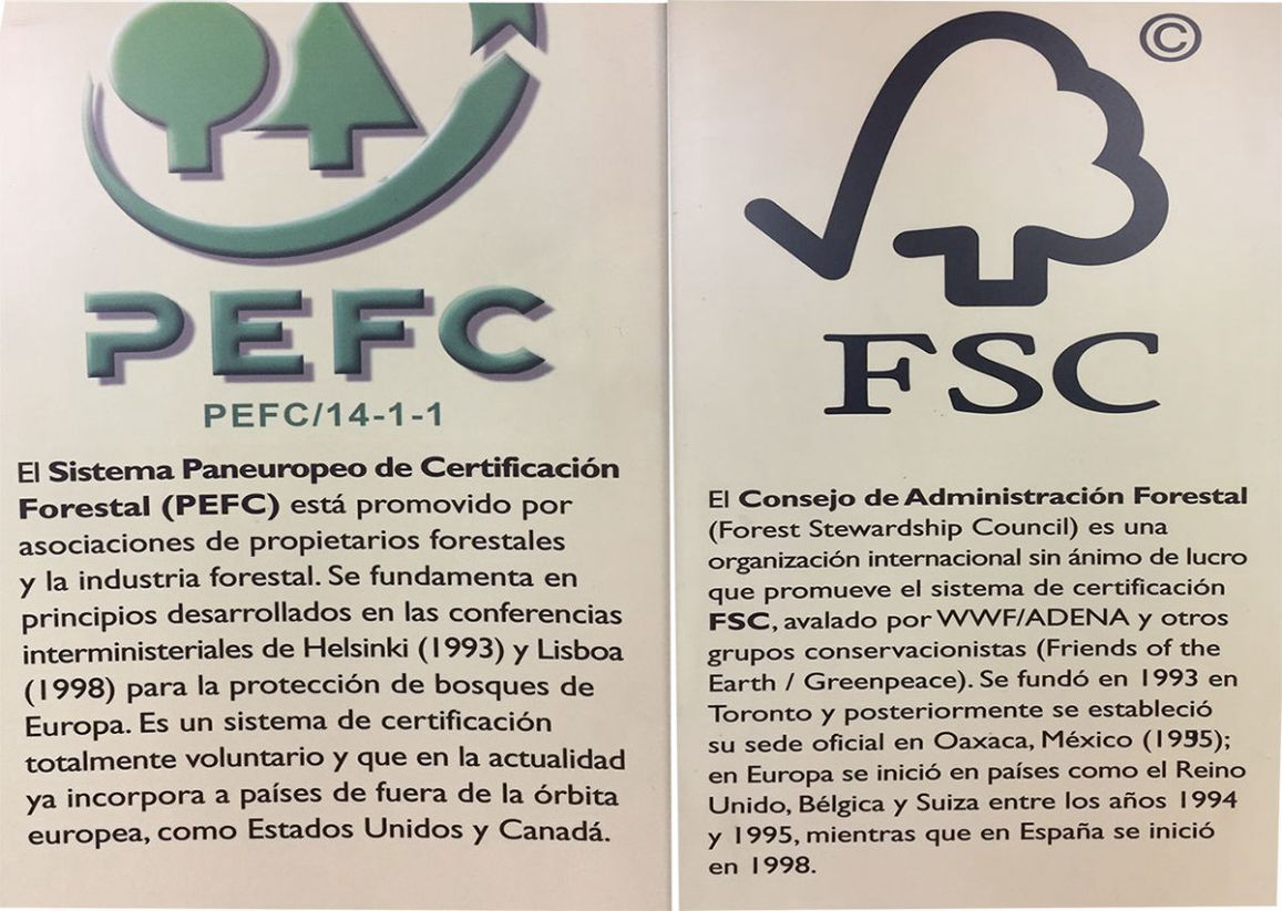 Certificaciones PEFC y FSC