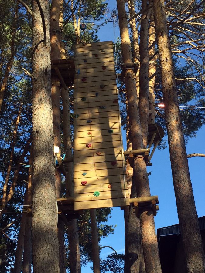 Rocódromo en parque de aventura